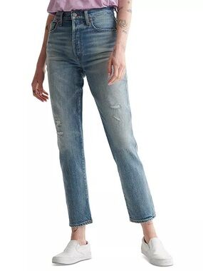 Lucky Brand Light Blue High-Rise Cropped Straight Jeans